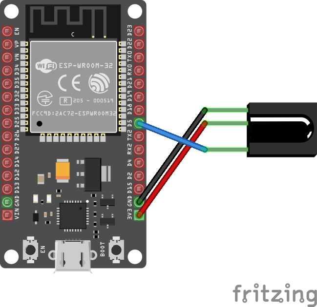 A screenshot of Fritzing showing the schematics of the device.